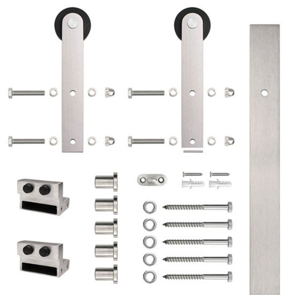 Designer Collection Stainless Steel 72" Flat Rail Stick Strap Sliding Door Hardware NT.1400.03W.SS